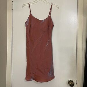 Forever 21 pink sheen shimmer slip tank dress size small